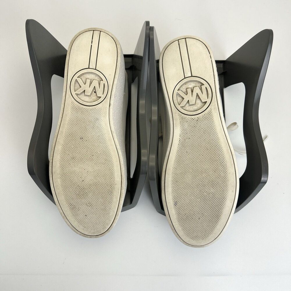 Michael Kors Shea Faux Leather Sneakers Womens Sz 7.5 White Logo Casual Shoes - Picture 8 of 8
